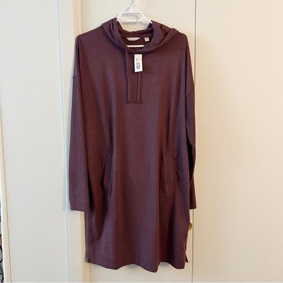 NWT Reitmans eggplant ribbed nightdress with hood size XL - Picture 6 of 8